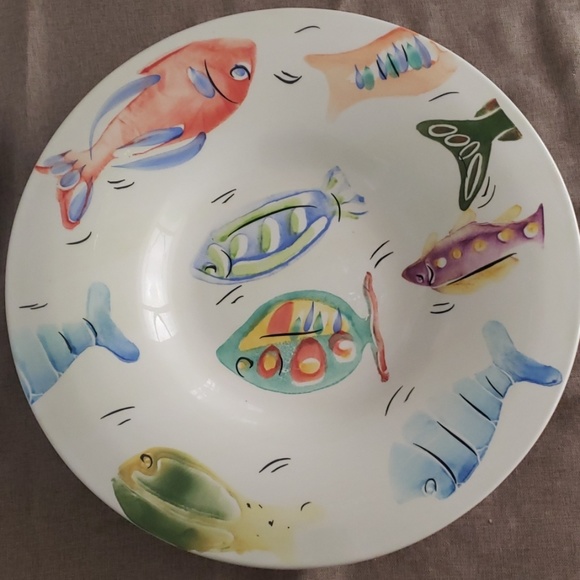 Italian Hand-Painted Fishes large  Multicolor - Picture 1 of 6